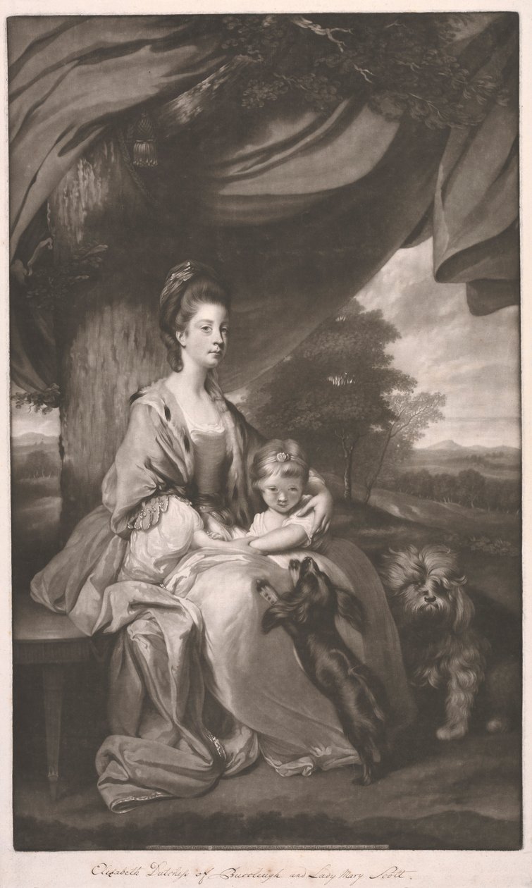 Buccleuchin herttuatar tyttärensä Lady Mary Scottin kanssa tekijältä James Watson