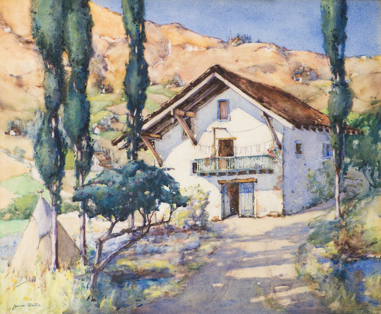Fuenebri, Pohjois-Espanja, 1900-luku (akvarelli) tekijältä James Watson