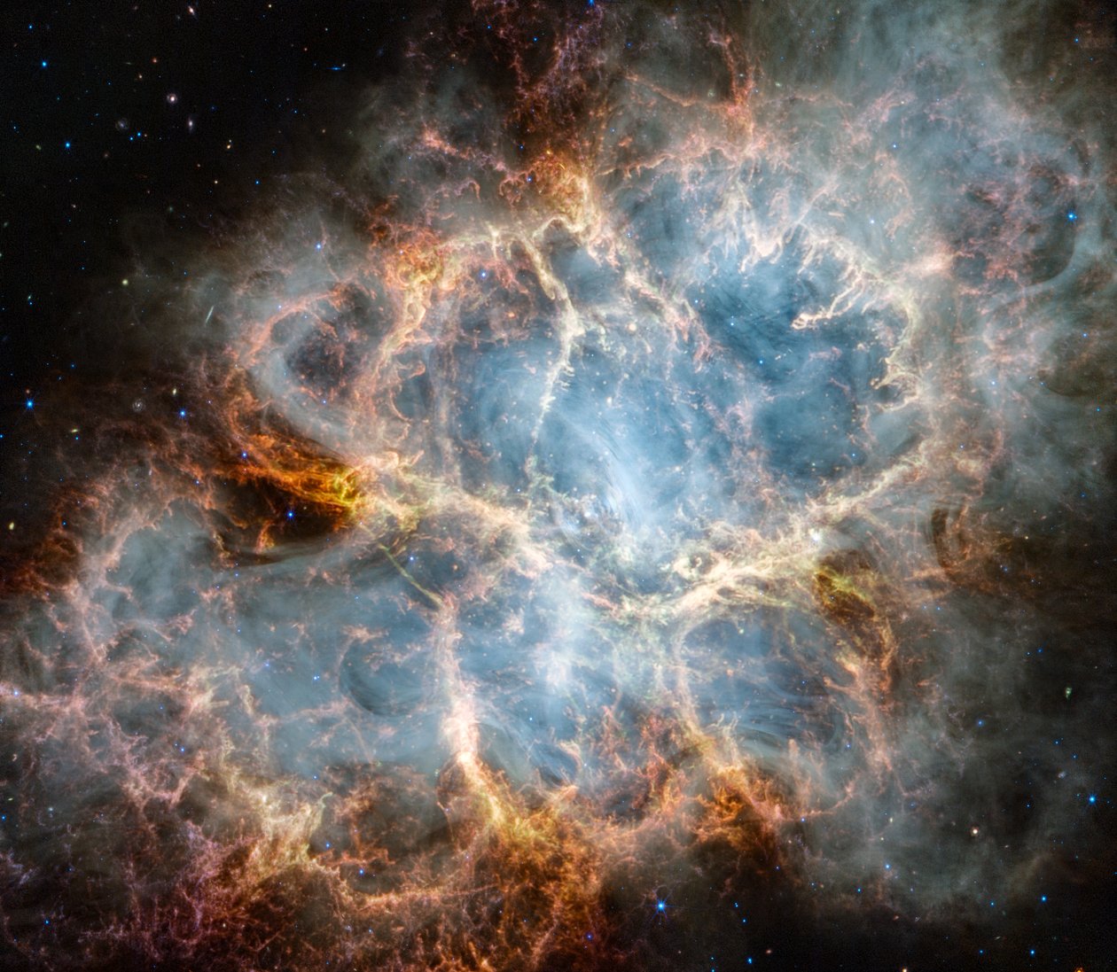 Rapusumu (NIRCam- ja MIRI-kuva) tekijältä James Webb Space Telescope (NASA)