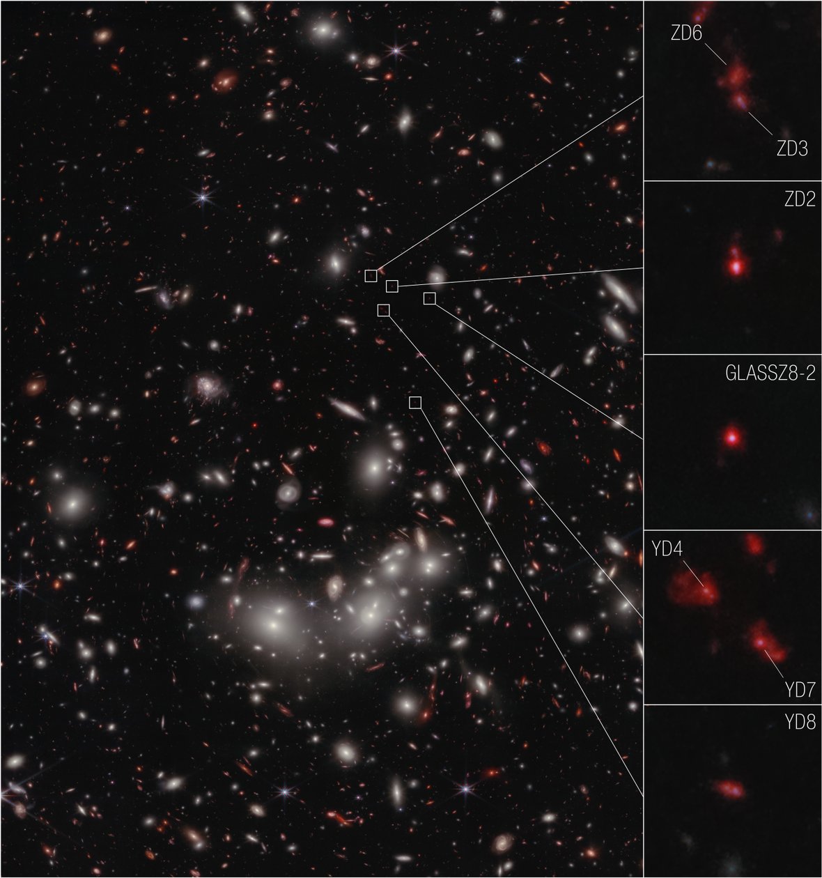 Galaxy Protocluster (NIRCam Image) tekijältä James Webb Space Telescope (NASA)