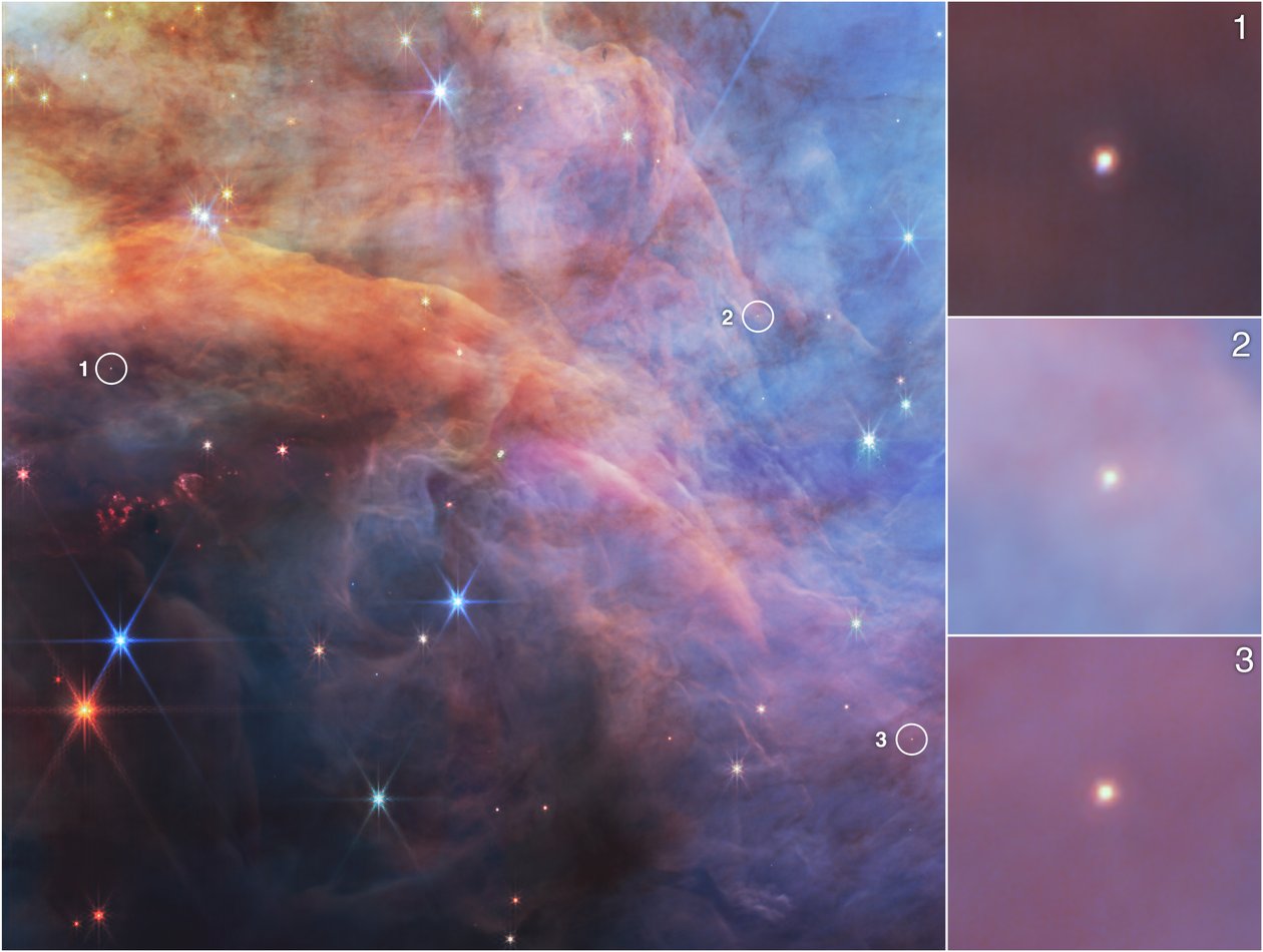 Pienet kappaleet Liekkisumussa (NIRCam-kuva) tekijältä James Webb Space Telescope (NASA)