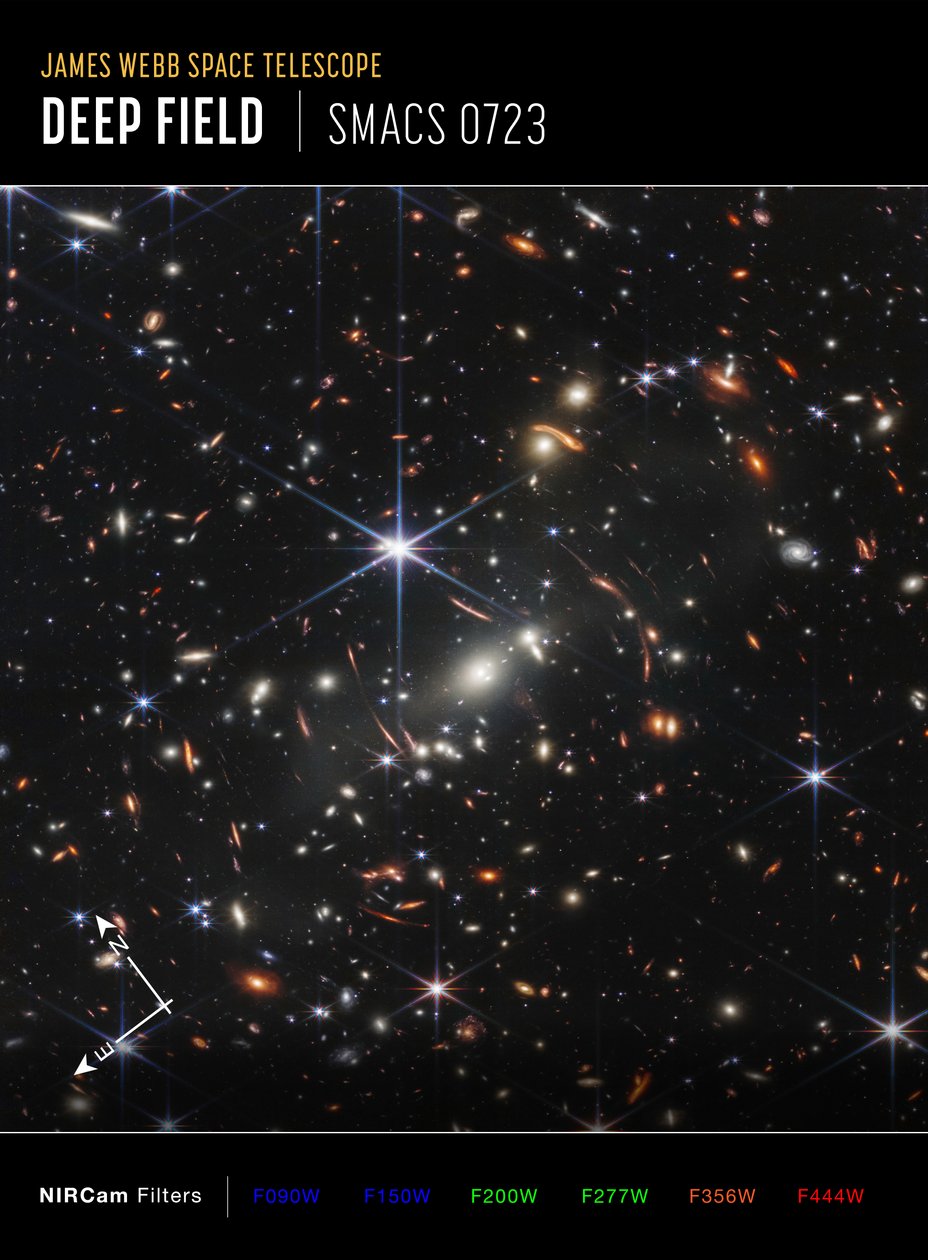 Webbs First Deep Field (NIRCam Compass Image) tekijältä James Webb Space Telescope (NASA)