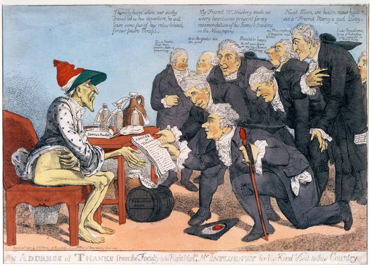 Tiedekunnan kiitospuhe oikealle. Mr. Influenzy ystävällisestä vierailustaan maassa, 1803 tekijältä James West