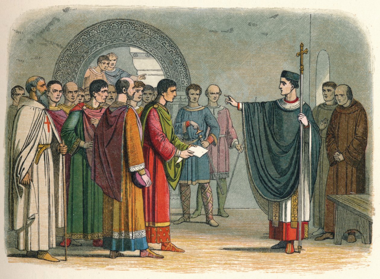 Becket kieltää Leicesterin jaarlia tuomitsemasta häntä, 1162 1864 tekijältä James William Edmund Doyle