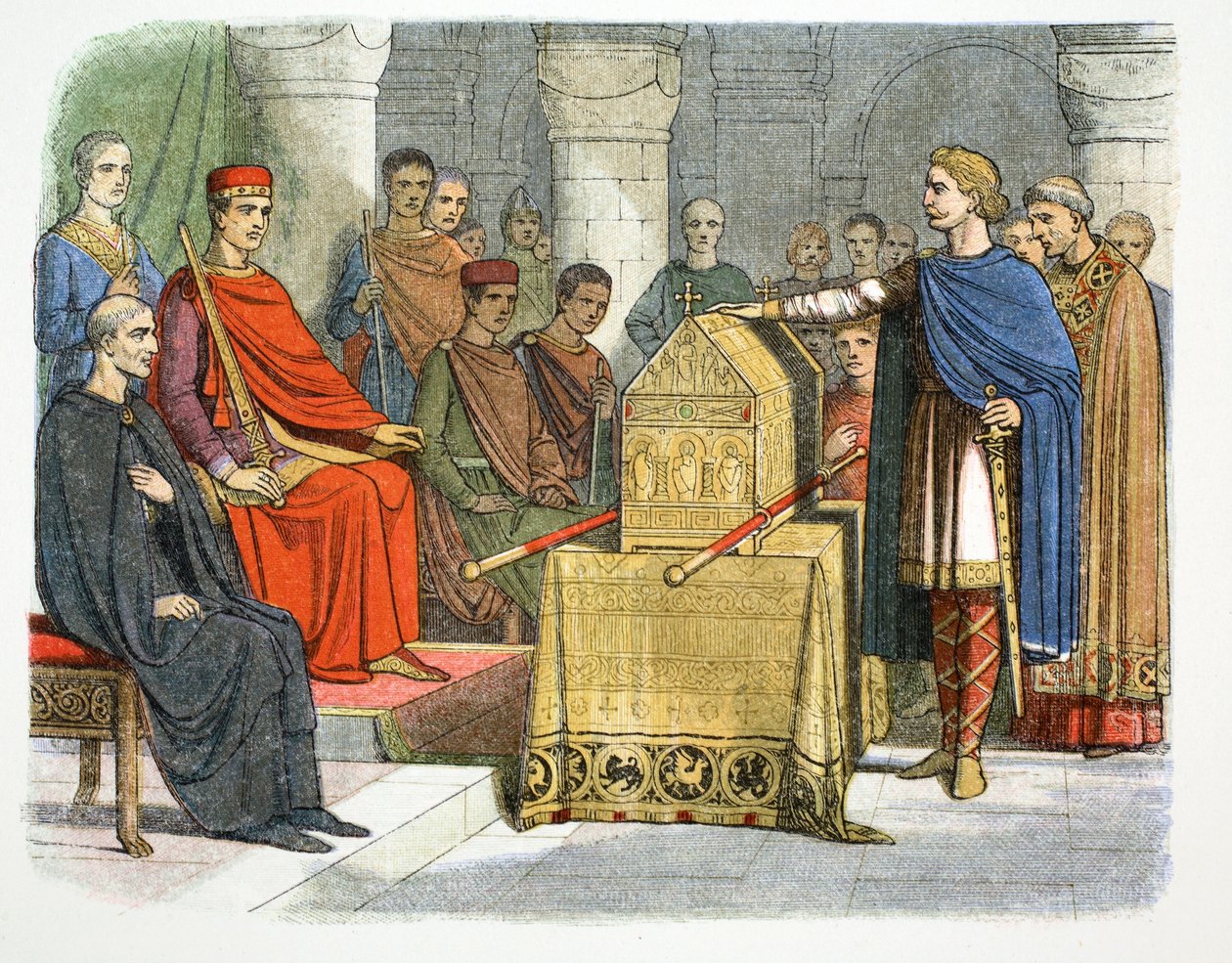 Harold II vannoo uskollisuutta Normandian herttua Williamille, 1064 1864 tekijältä James William Edmund Doyle