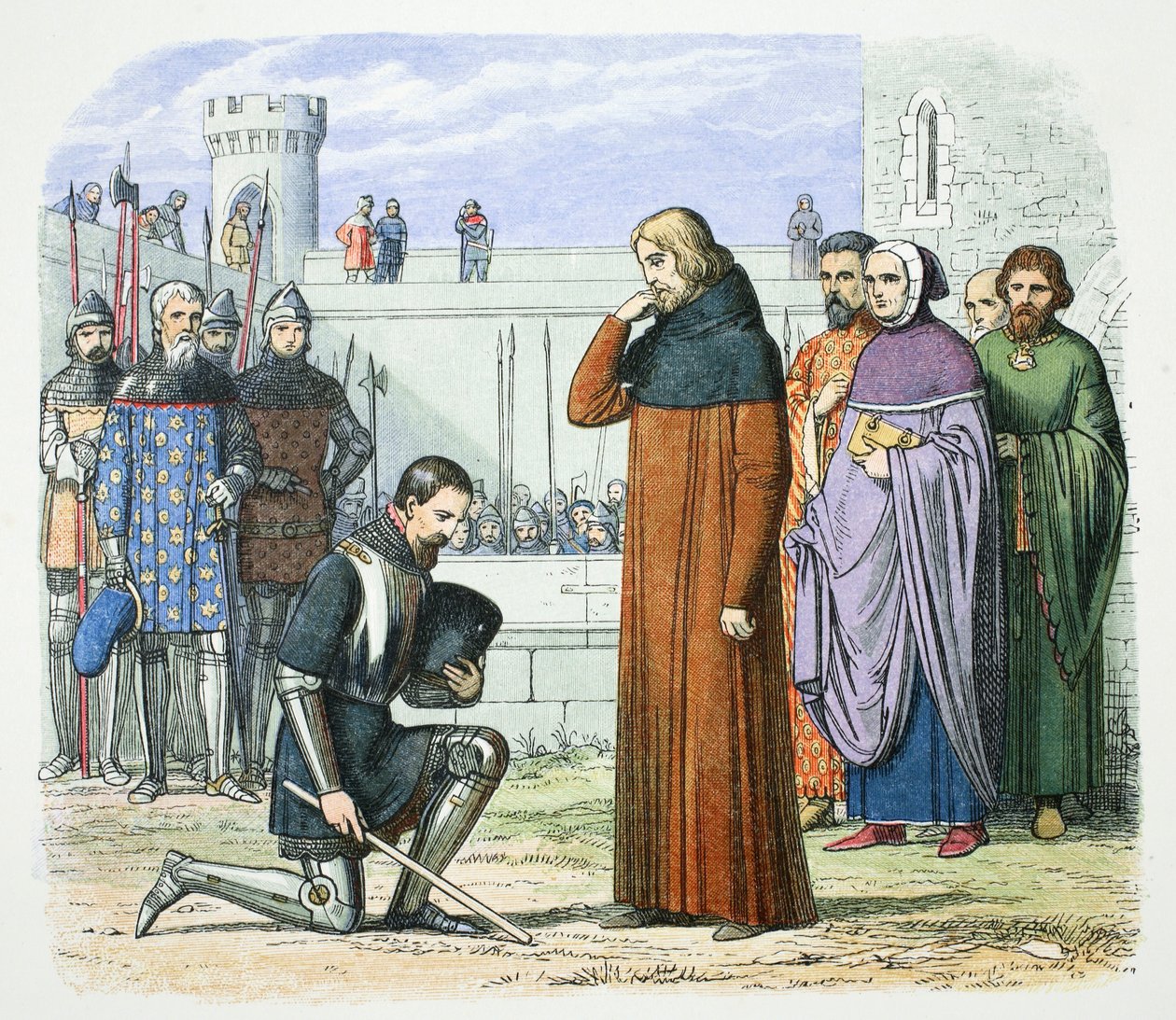Henry Bolingbroke vaati Englannin Richard II:n valtaistuinta, Flint, Wales, 1399 1864. tekijältä James William Edmund Doyle