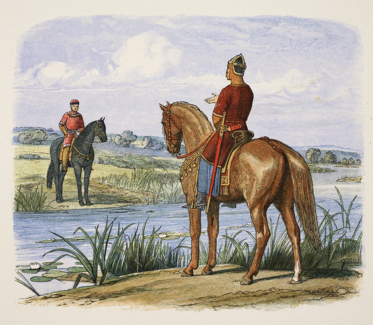 Henry ja Stephen neuvottelevat Thames-joen toisella puolella, A Chronicle of England eKr. 55–1485, pub. Lontoo, 1863 tekijältä James William Edmund Doyle
