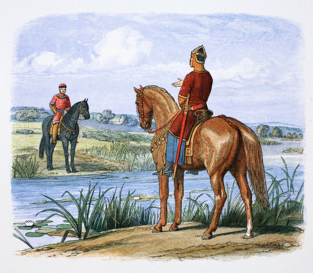 Henrik Anjoulainen ja Stephen neuvottelevat Thamesin toisella puolella, 1153 1864 tekijältä James William Edmund Doyle