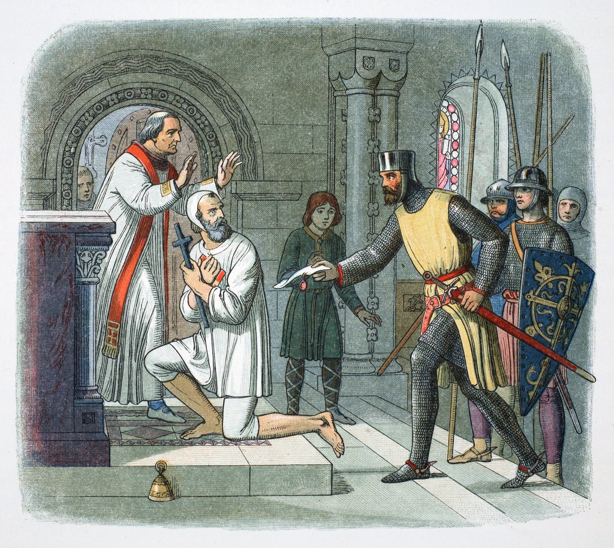 Hubert de Burgh otettu Boisarsin pyhäköstä Ranskasta, 1232 1864 tekijältä James William Edmund Doyle
