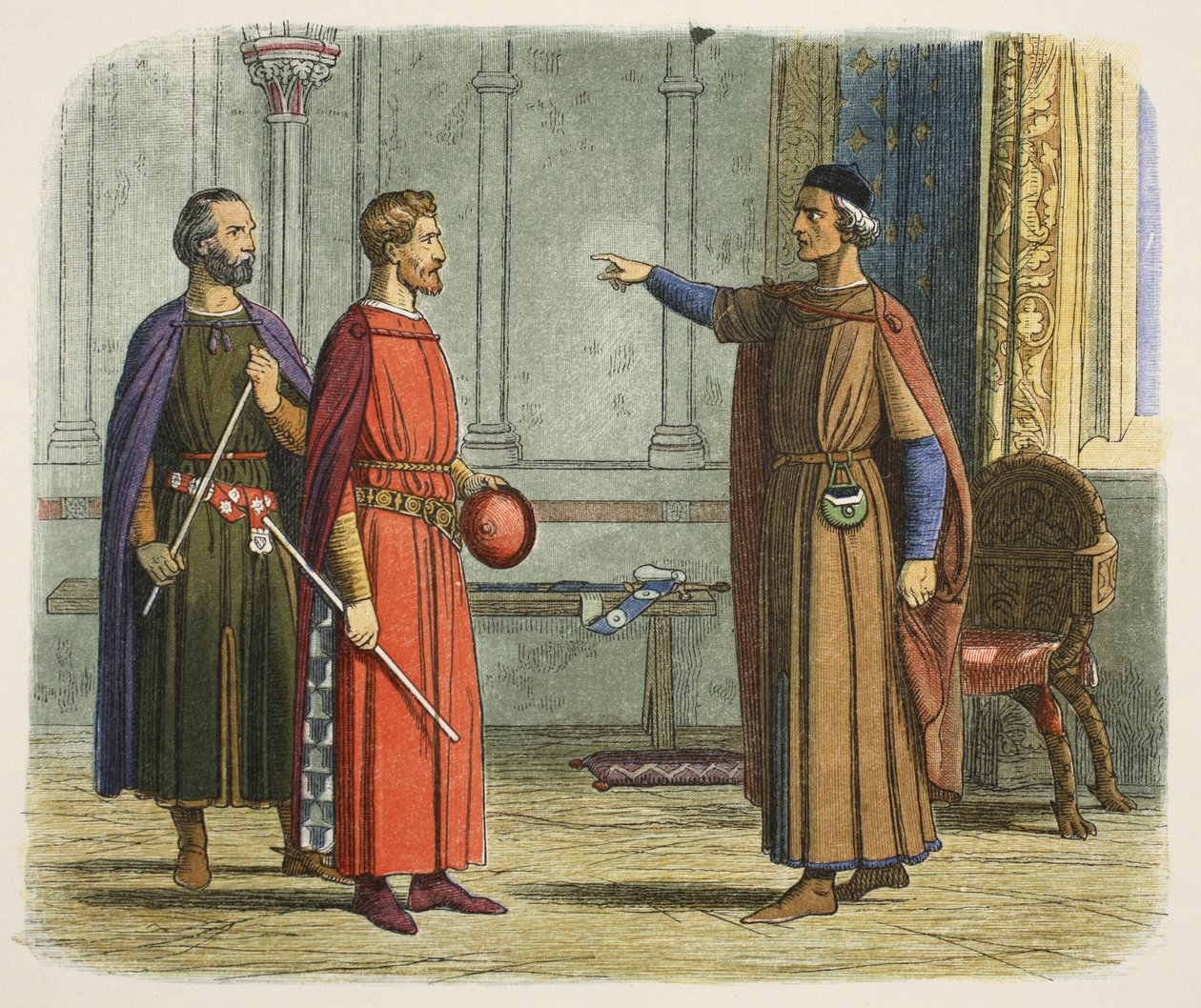 Kuningas Edward I uhkaa lordimarsalkkaa tekijältä James William Edmund Doyle