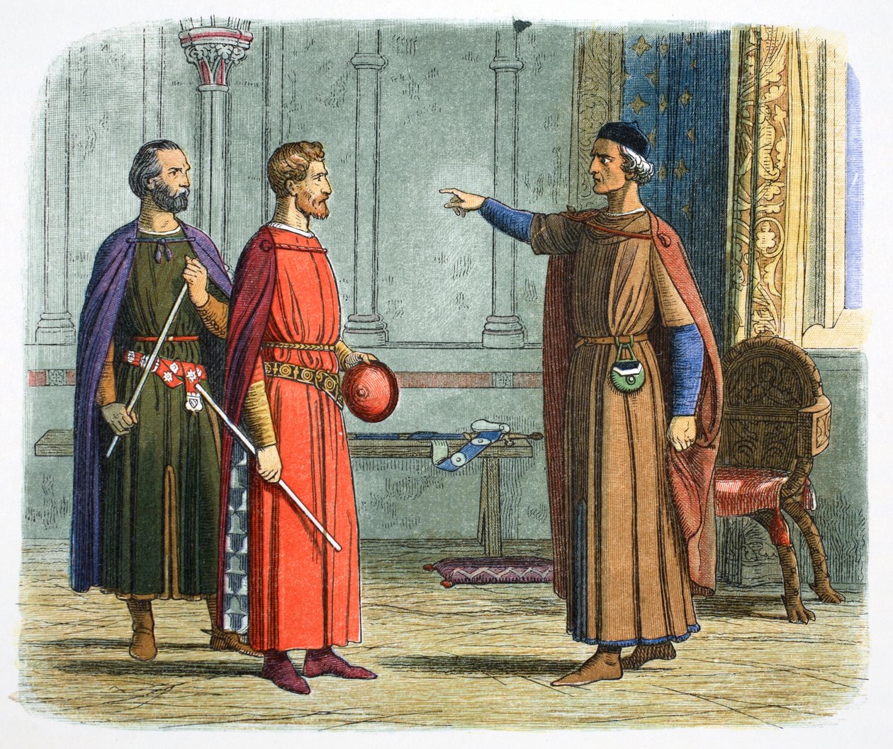 Kuningas Edward I uhkaa lordimarsalkkaa, 1297 1864. tekijältä James William Edmund Doyle