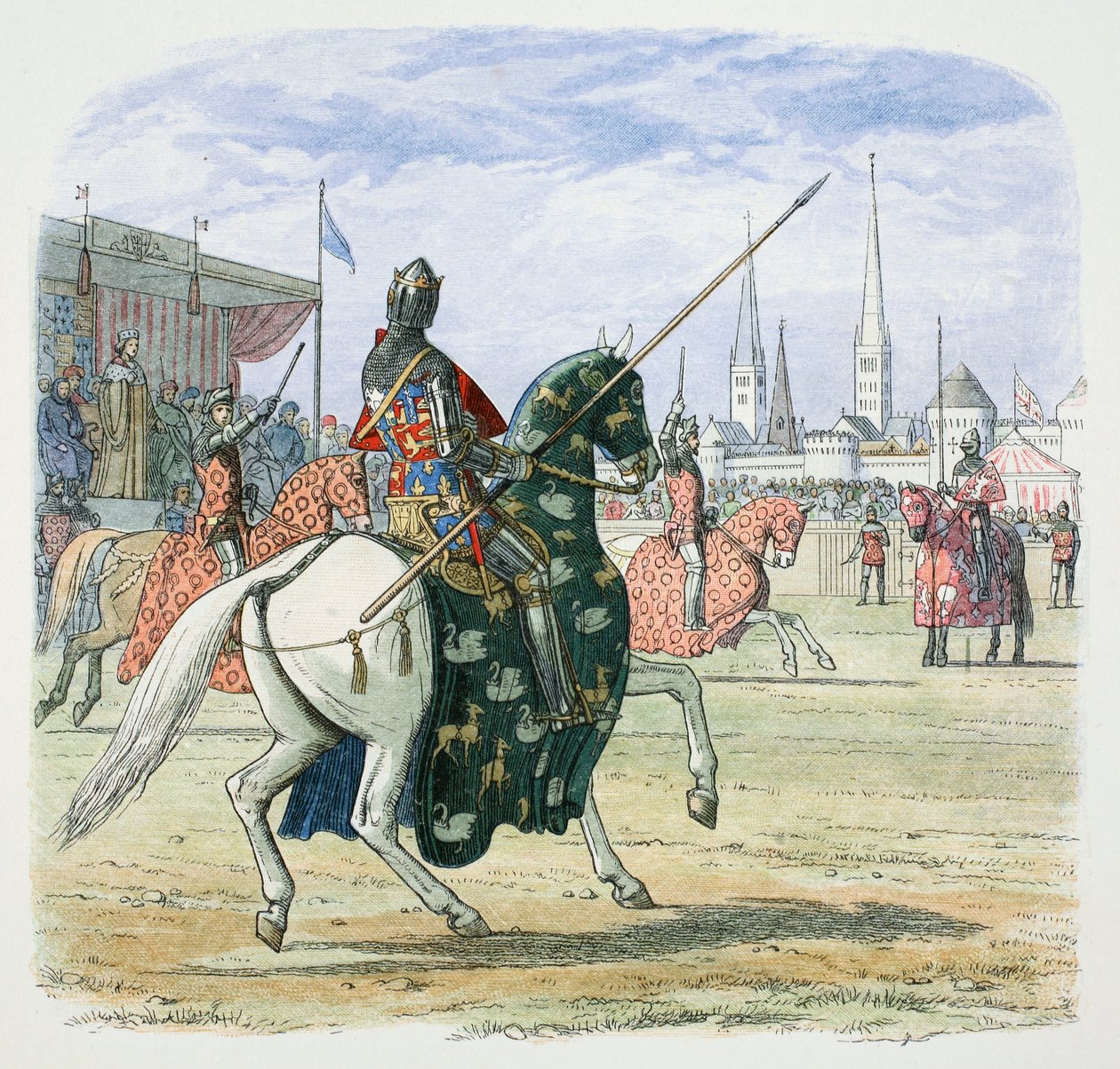 Kuningas Richard II lopettaa Herefordin ja Norfolkin herttuoiden kaksintaistelun, 1398 1864 tekijältä James William Edmund Doyle
