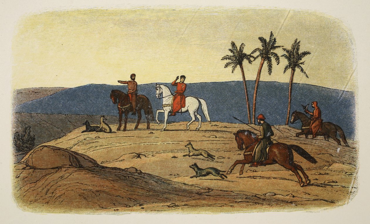 Kuningas Richard I kieltäytyy katsomasta pyhää kaupunkia, koska hän ei ole onnistunut valloittamaan sitä, alkaen Englannin kronikasta 55 eKr. 1485 jKr., pub. Lontoo, 1863 tekijältä James William Edmund Doyle