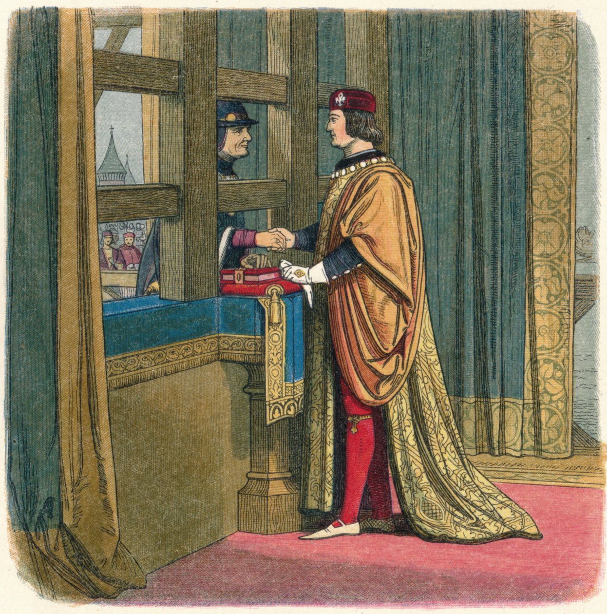 Edward IV:n ja Ludvig XI:n tapaaminen Pecquignyssä, 1475 1864 tekijältä James William Edmund Doyle