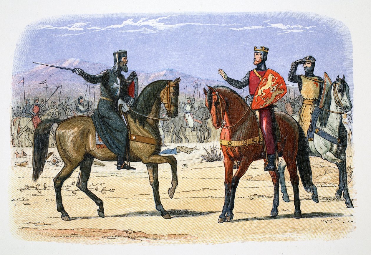 Richard I Englannista ja Pyhän Johanneksen mestari Jaffassa, 1191 1864 tekijältä James William Edmund Doyle