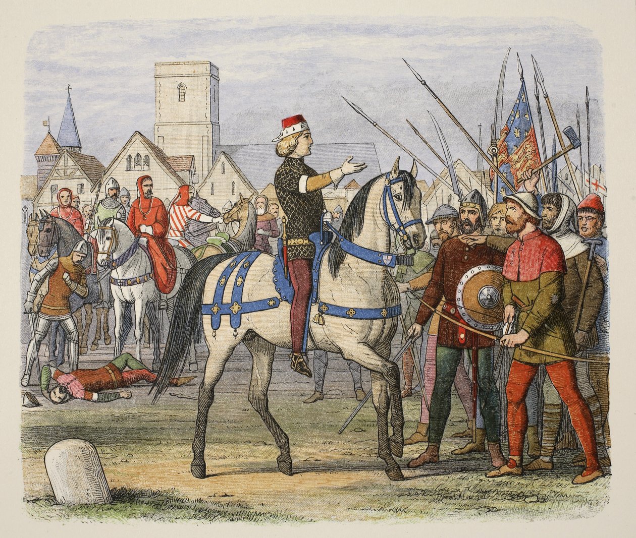 Richard ottaa kapinallisten komennon talonpoikien kapinassa A Chronicle of England eKr. 55 - 1485 AD, pub. Lontoo tekijältä James William Edmund Doyle