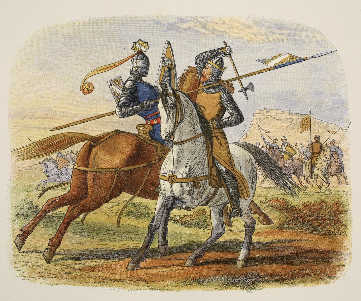 Sir Robert Bruce tappaa Sir Henry Bohunin, kirjasta A Chronicle of England eKr. 55–1485, pub. Lontoo, 1863 tekijältä James William Edmund Doyle