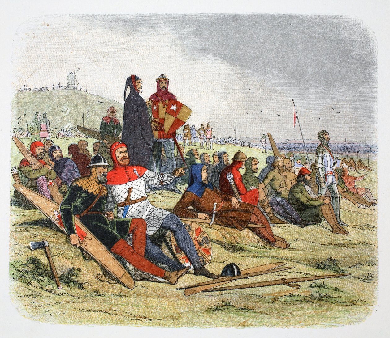 Englantilaiset odottavat ranskalaisia Crecyn taistelussa Ranskassa 1346 1864 tekijältä James William Edmund Doyle