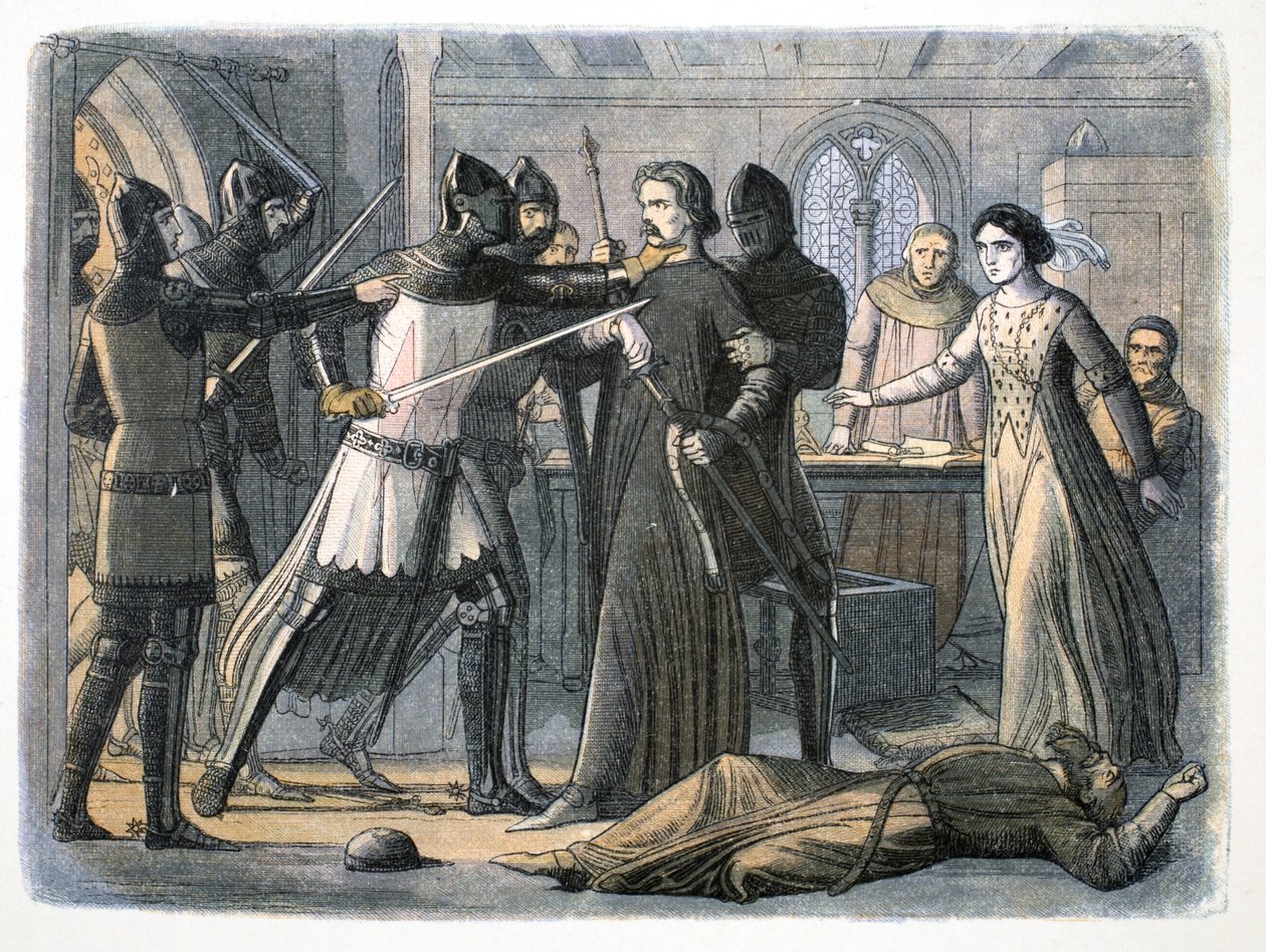 Sir Roger Mortimerin pidätys, Nottinghamin linna, 1330 1864 tekijältä James William Edmund Doyle