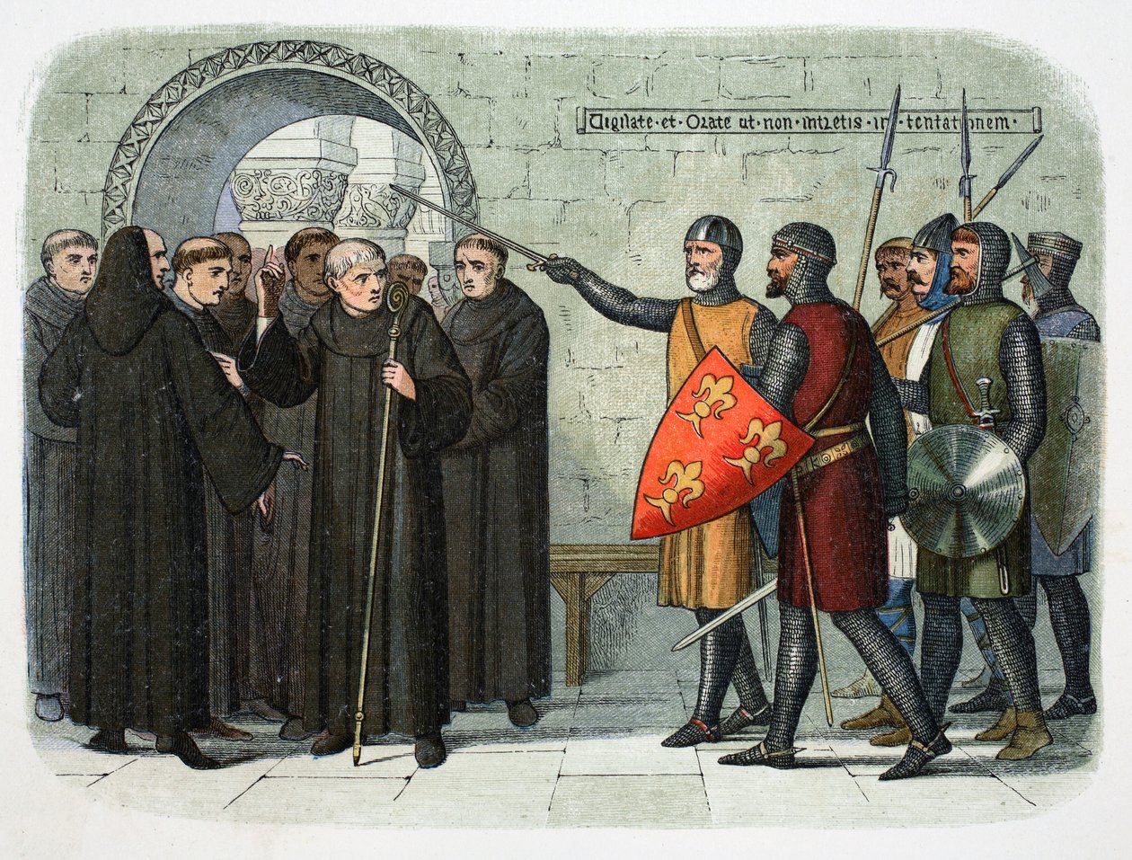 Els monjos de Christ Church, Canterbury, expulsats, 1207 1864. finlandès tekijältä James William Edmund Doyle