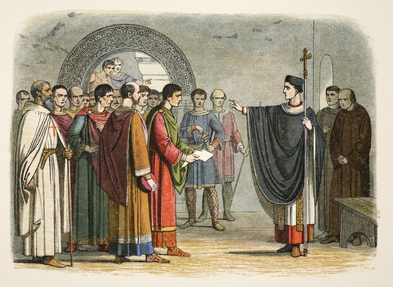 Thomas Becket kieltää Earl of Leicester tuomitsemasta häntä tekijältä James William Edmund Doyle