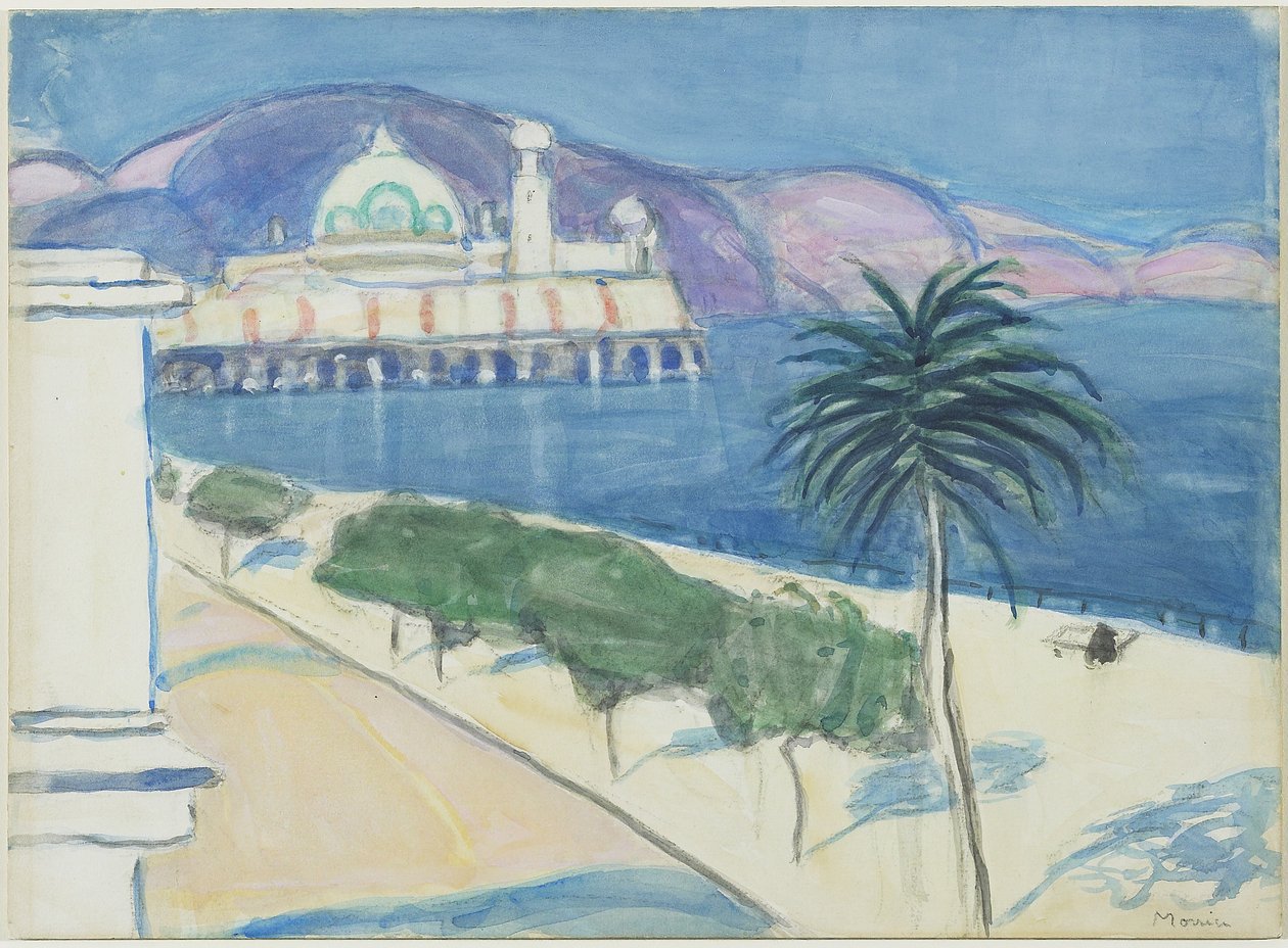 Casino by the Sea, n. 1921 (grafiitti ja akvarelli kudospaperille kiinnitettynä alukseen) tekijältä James Wilson Morrice