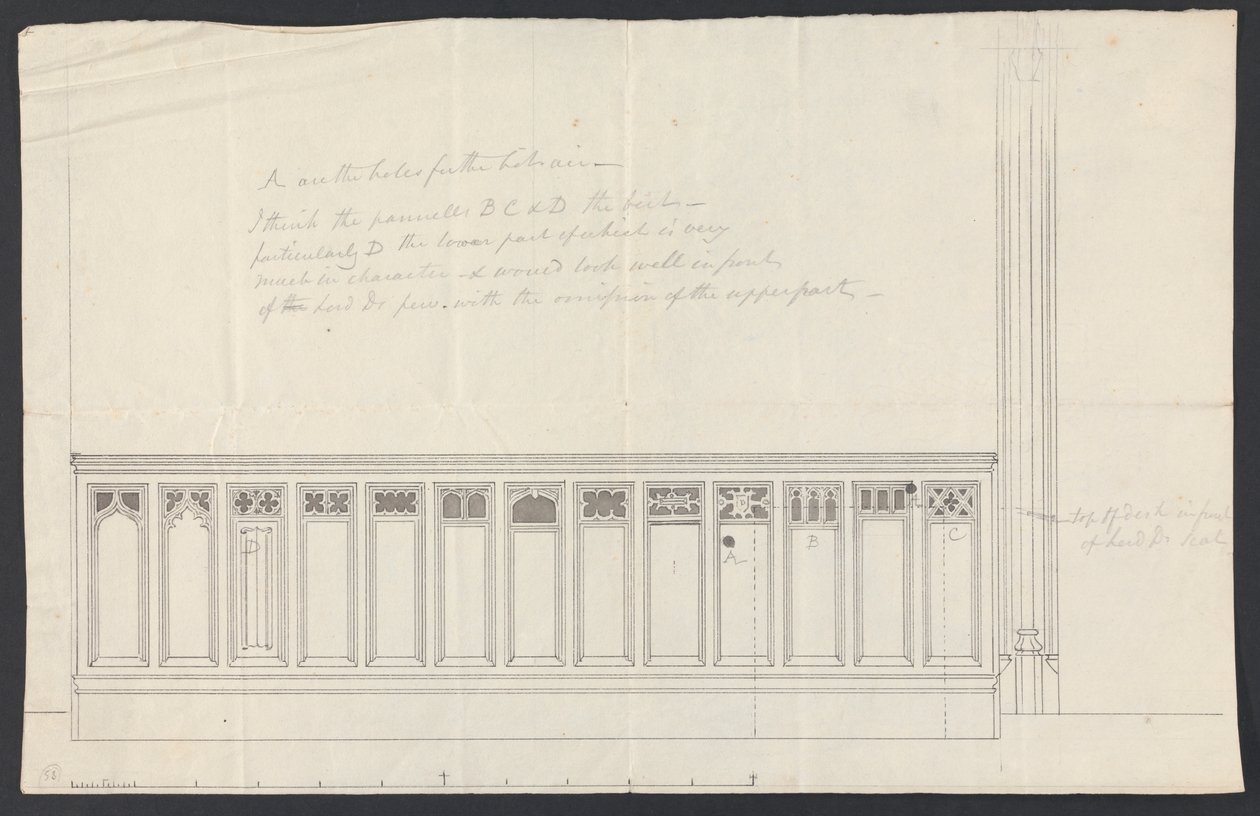Cobham Hall, Kent: Pew-paneelin suunnittelu tekijältä James Wyatt