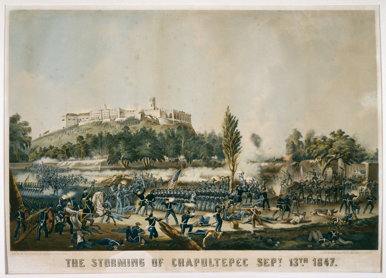 Chapultepecin myrsky 13. syyskuuta 1847 1848 (kromolitografia kudospaperille) tekijältä James after Walker