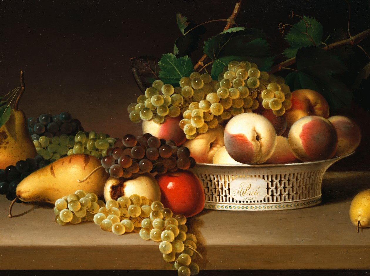 Hedelmä kiinalaisessa korissa, 1822 tekijältä James the Elder Peale