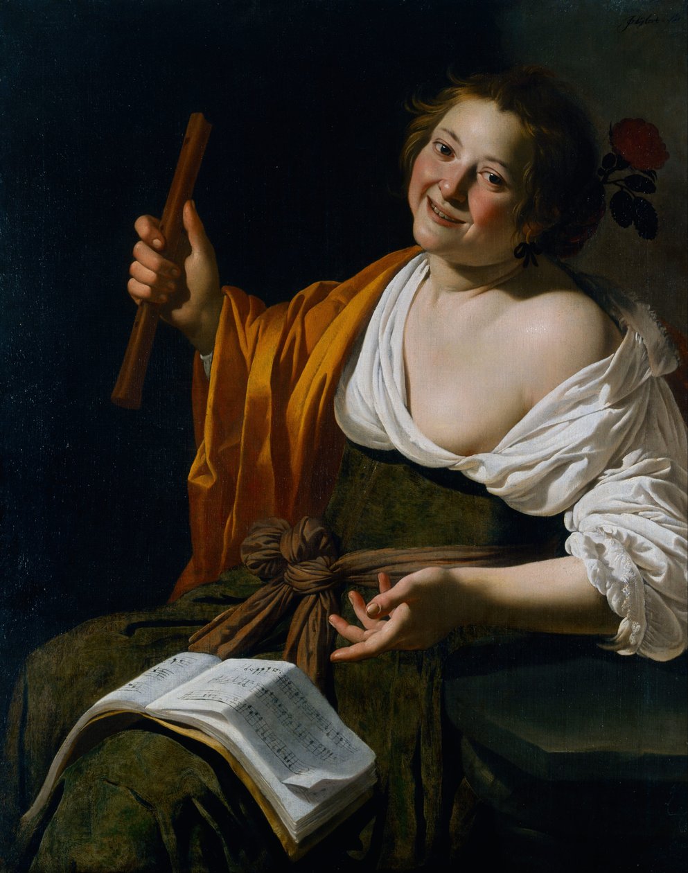 Tyttö huilulla tekijältä Jan van Bijlert or Bylert