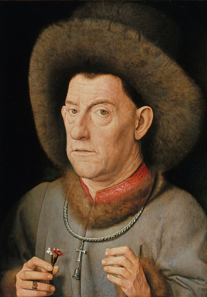 Vaaleanpunainen mies tekijältä Jan van Eyck