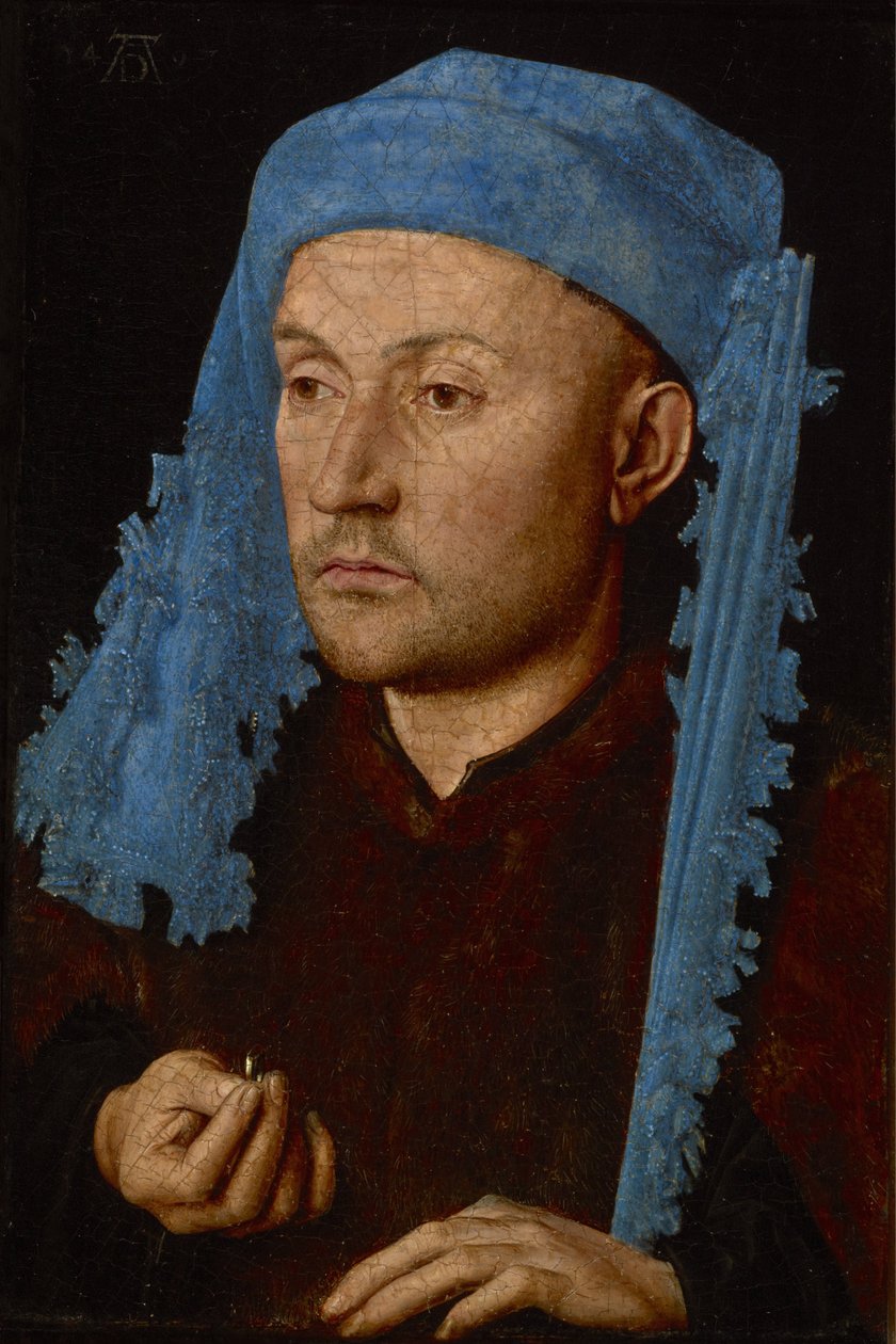 Muotokuva miehestä, jolla on sininen chaperon tekijältä Jan van Eyck