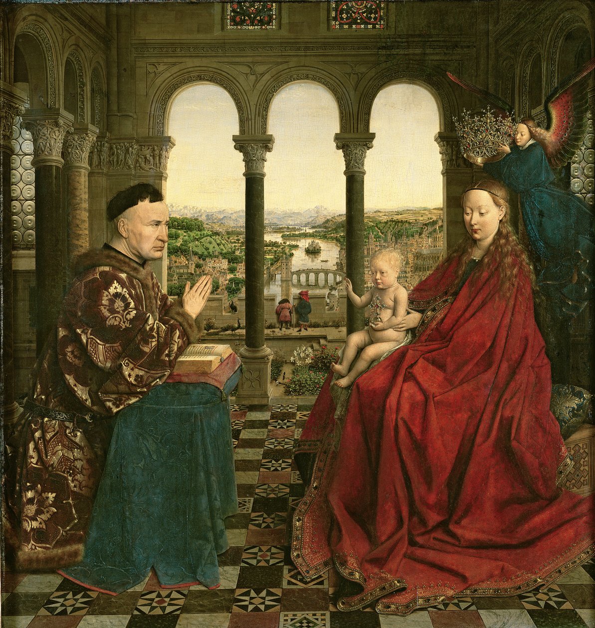 Rolin Madonna (La Vierge au Chancelier Rolin), n. 1435 (paneeli) tekijältä Jan van Eyck