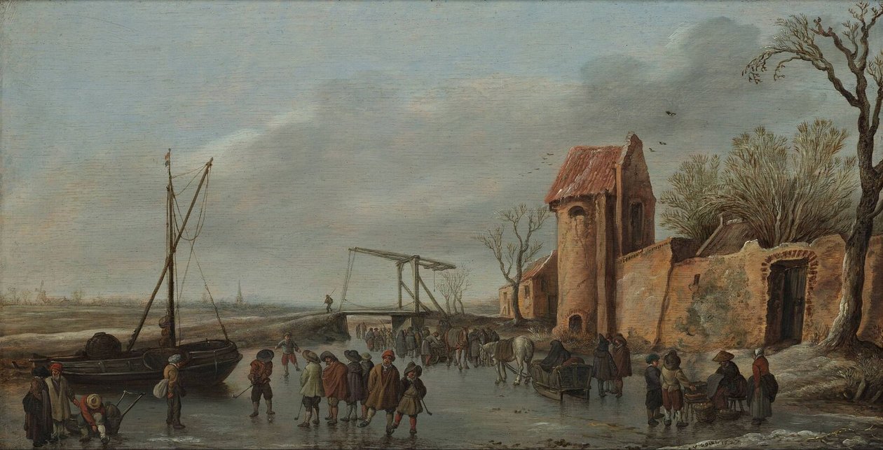 Kohtaus jäällä tekijältä Jan Josephsz van Goyen