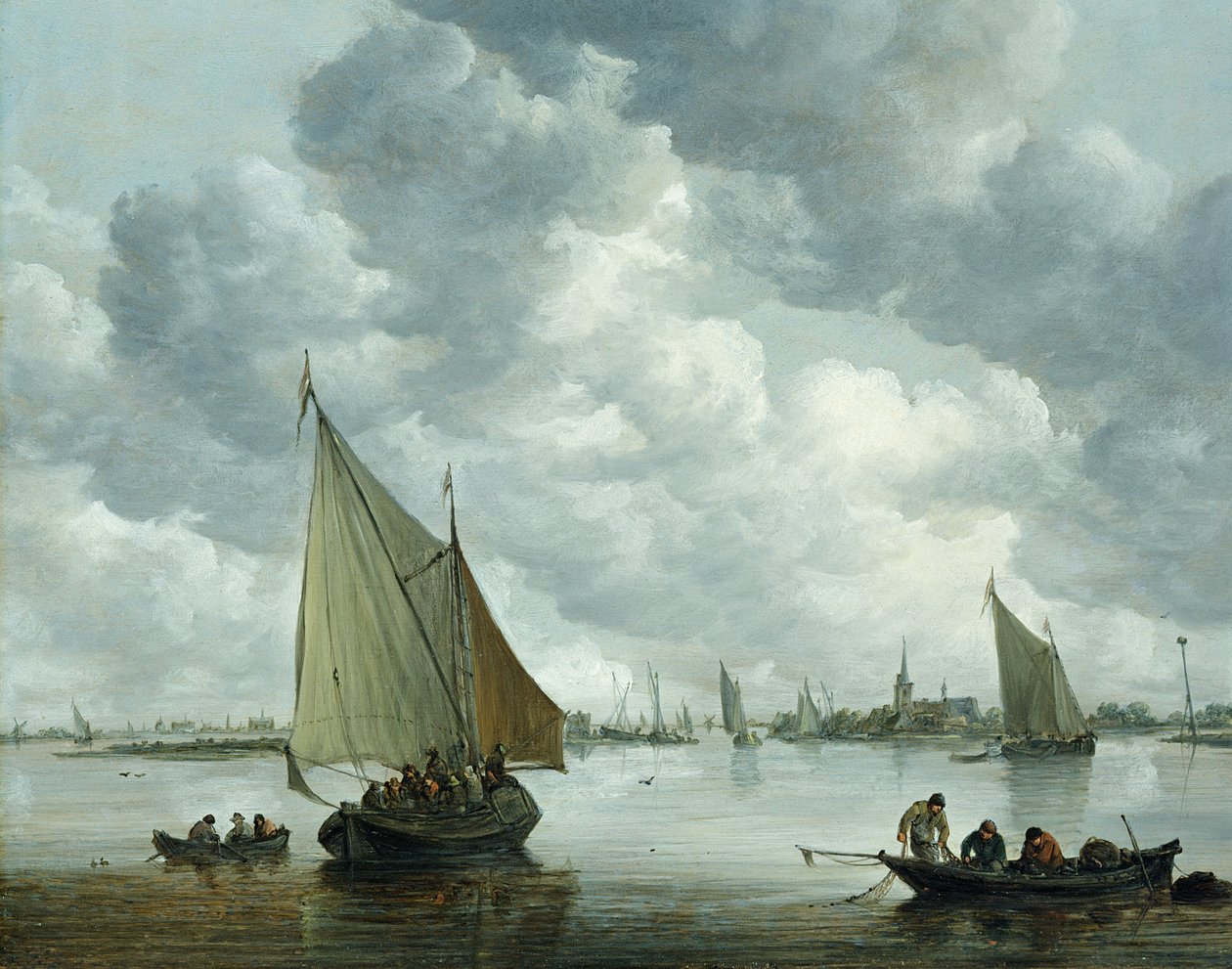 Kalastusvene suistossa, 1655 tekijältä Jan Josephsz van Goyen