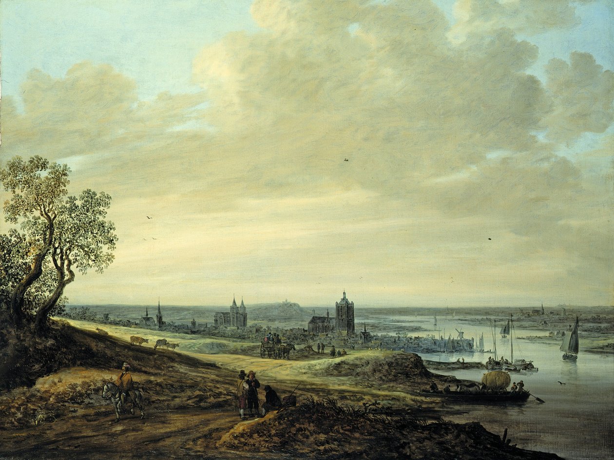 Panoraamamaisema ja näkymä Arnheimiin tekijältä Jan Josephsz van Goyen