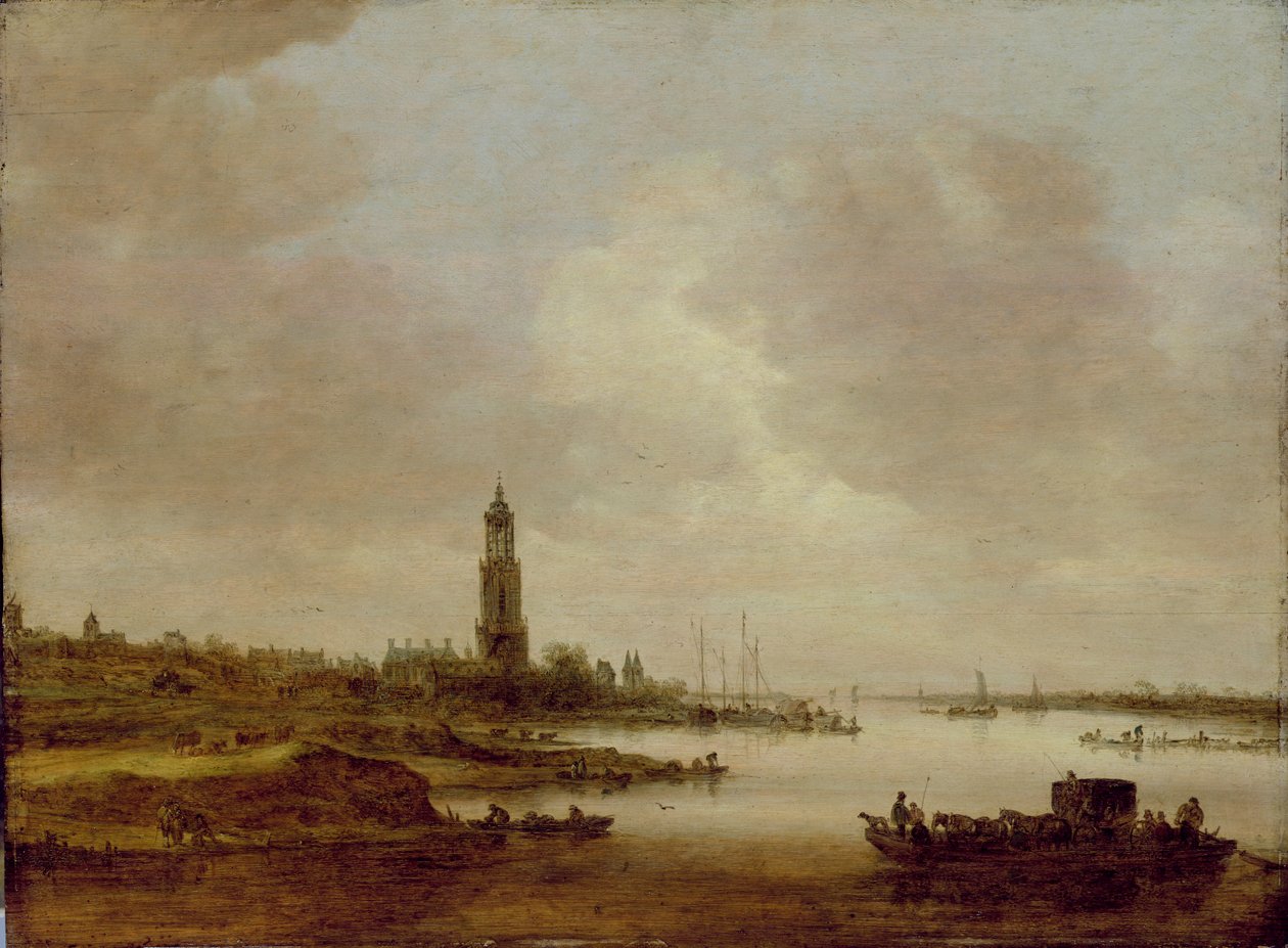 Näkymä Rhenen puolelta (lännestä) tekijältä Jan Josephsz van Goyen