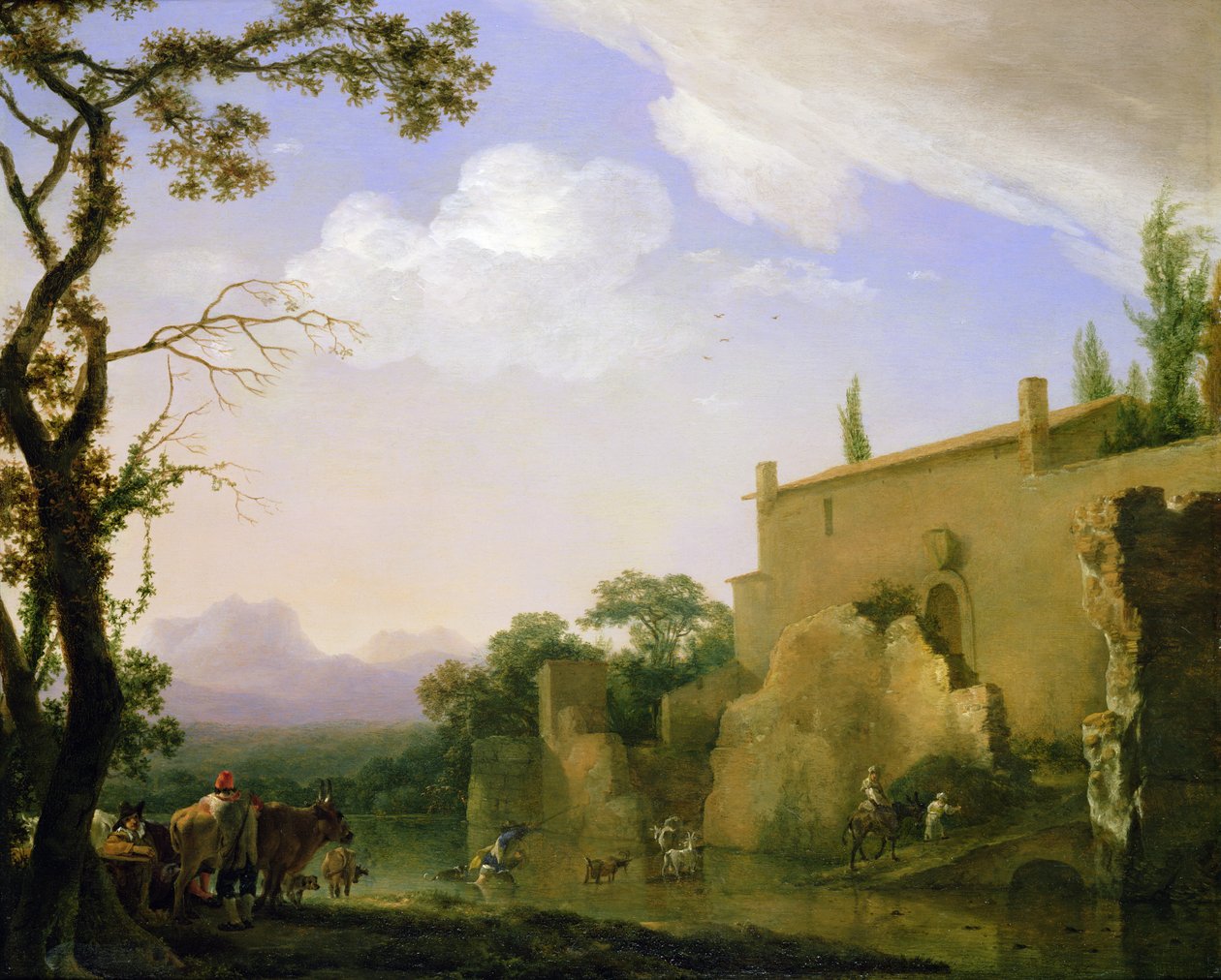 Italialainen maisema, 1600-luku tekijältä Jan Asselyn