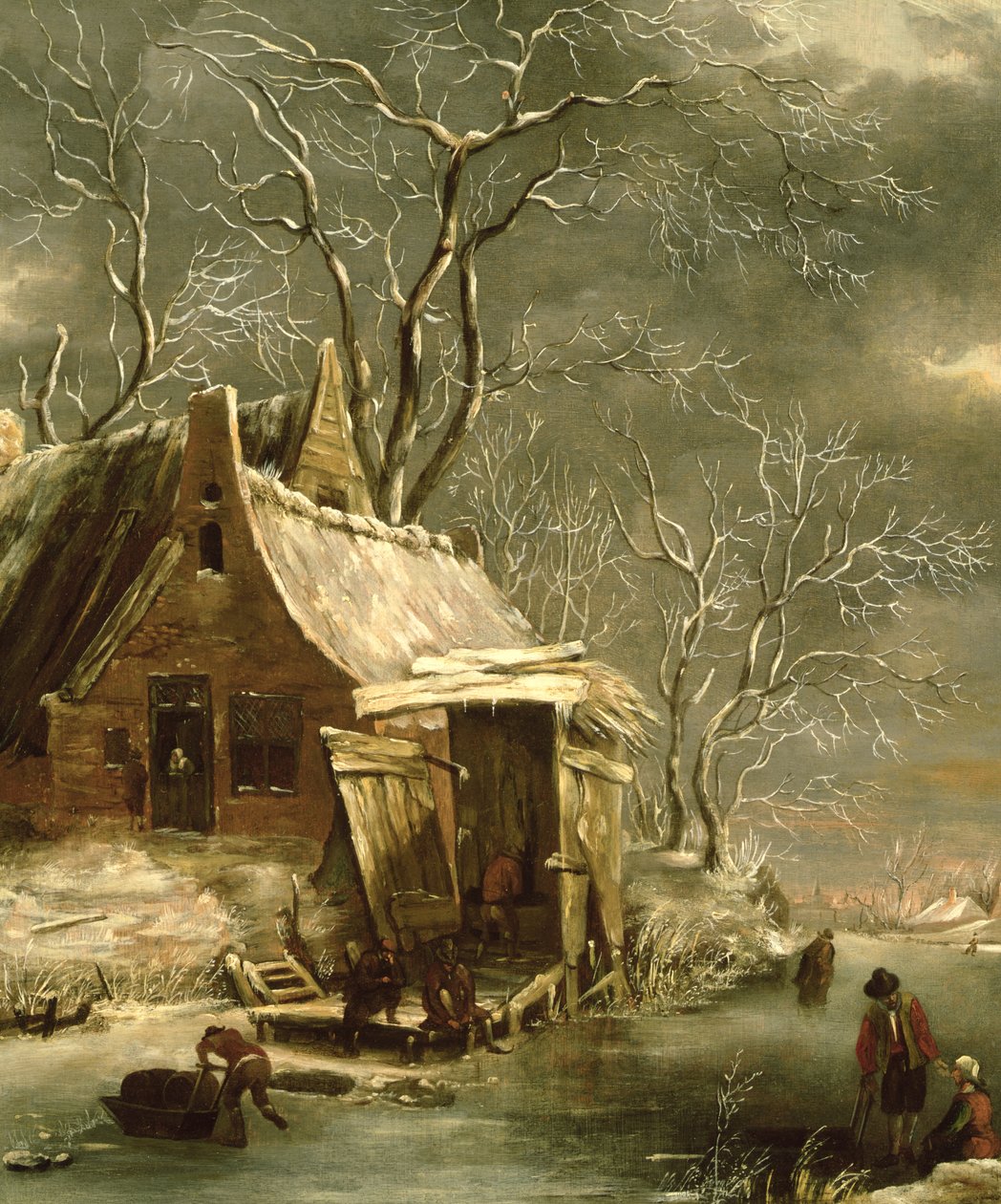 Amsterdam, talvimaisema, 1600-luku tekijältä Jan Abrahamsz. Beerstraten