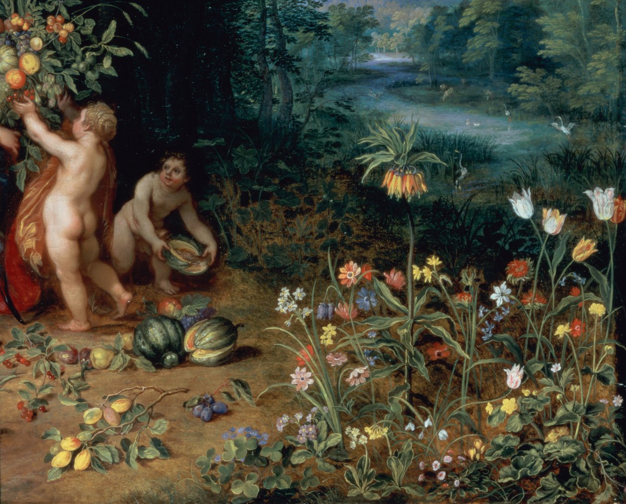 Runsauden allegoria, yksityiskohta (yksityiskohta kuvasta 93444) tekijältä Jan the Elder Brueghel