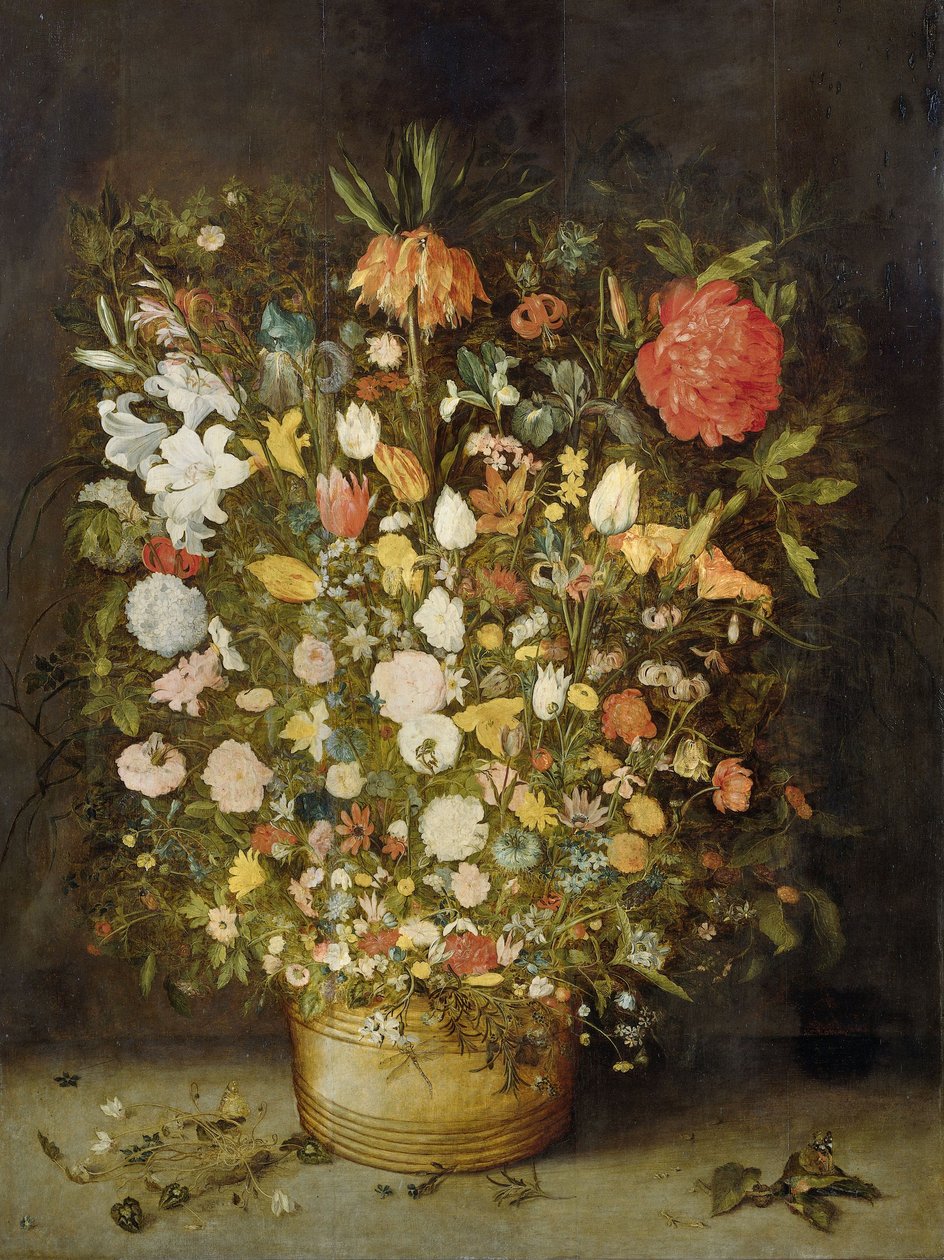 Asetelma kukkien kanssa, 1600-30 tekijältä Jan the Elder Brueghel