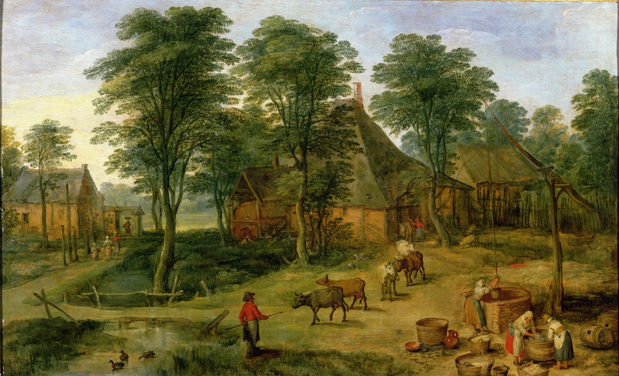 Maatilan piha tekijältä Jan the Elder Brueghel