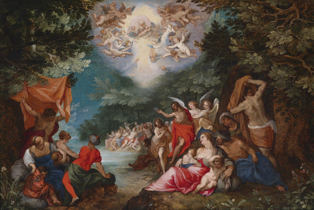 Kristuksen kaste Jordanin joessa tekijältä Jan the Elder Brueghel