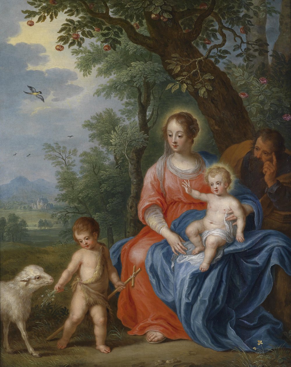 Die Heilige Familie mit dem Johannesknaben und dem Lamm tekijältä Jan Brueghel the Younger
