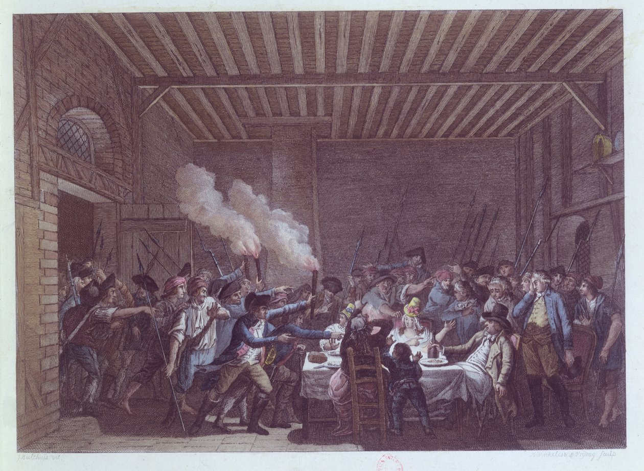 Ludvig XVI:n (1754-93) pidättäminen Varennesissa 22. kesäkuuta 1791. tekijältä Jan Bulthuis