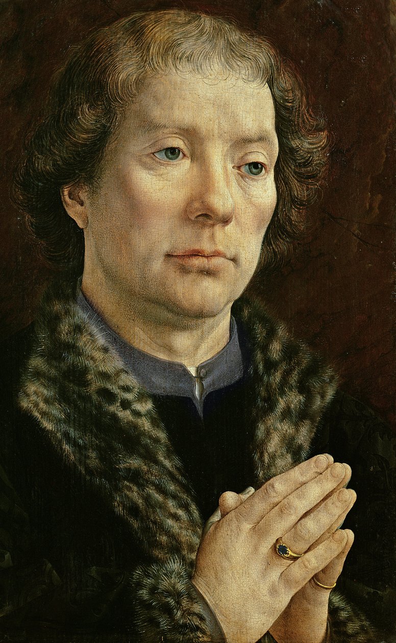 Carondelet-diptyykki: vasen paneeli, joka kuvaa Jean Carondeletia (1469-1545) Besanconin kirkon dekaania, 1517 (katso myös 97189 ja 210363) tekijältä Jan Gossaert