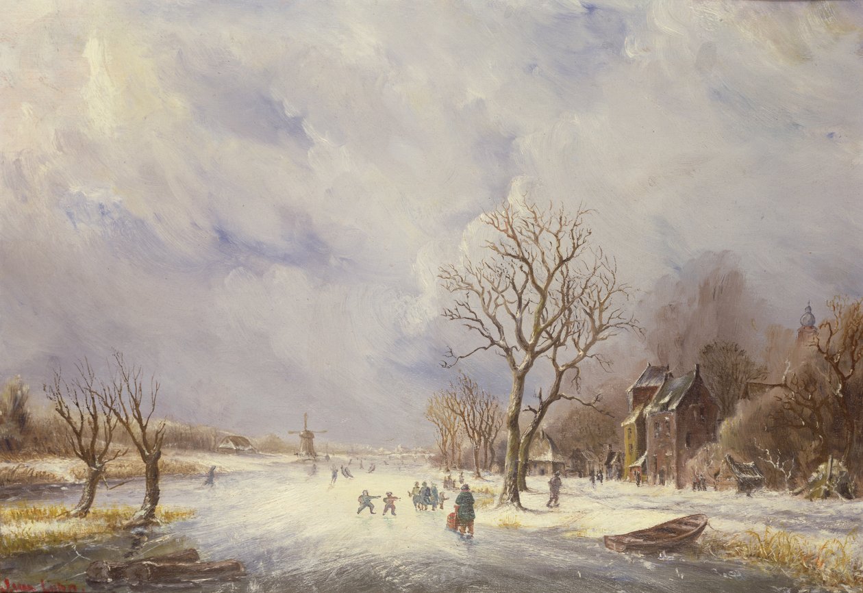 Talvikanava kohtaus, 1800-luku tekijältä Jan Lynn