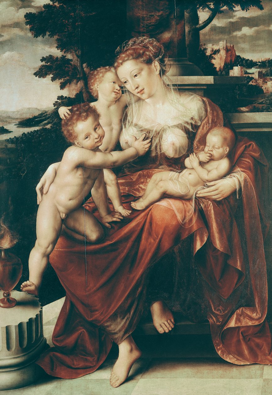Charity, 1544-58 tekijältä Jan Massys or Metsys