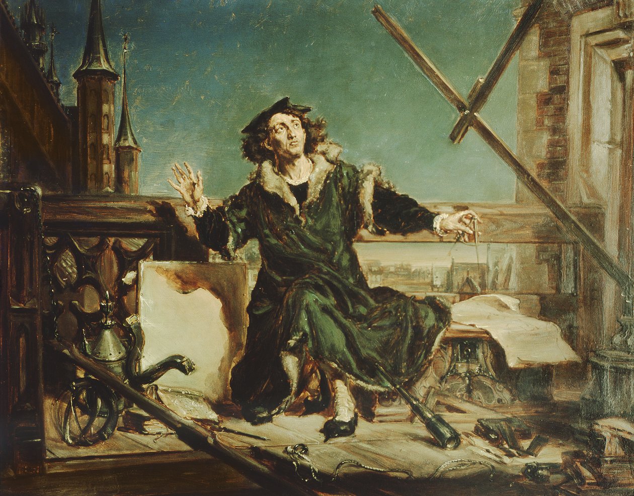 Kopernikus Fromborkin tornissa tekijältä Jan Alojzy Matejko