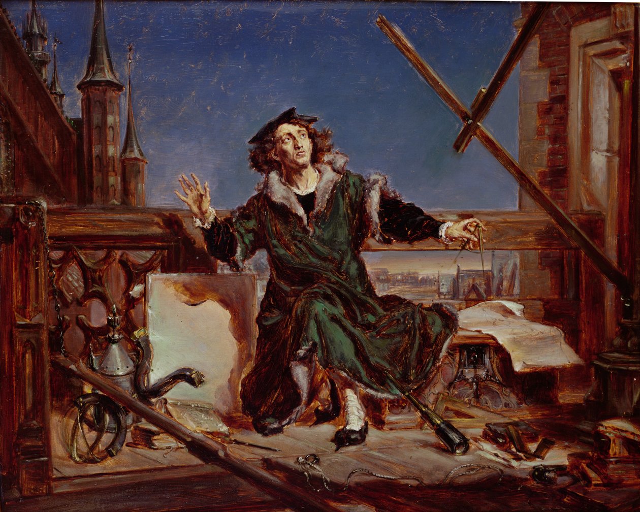 Nikolaus Kopernikus (1473-1543) tähtitieteilijä (öljy pahville) tekijältä Jan Alojzy Matejko